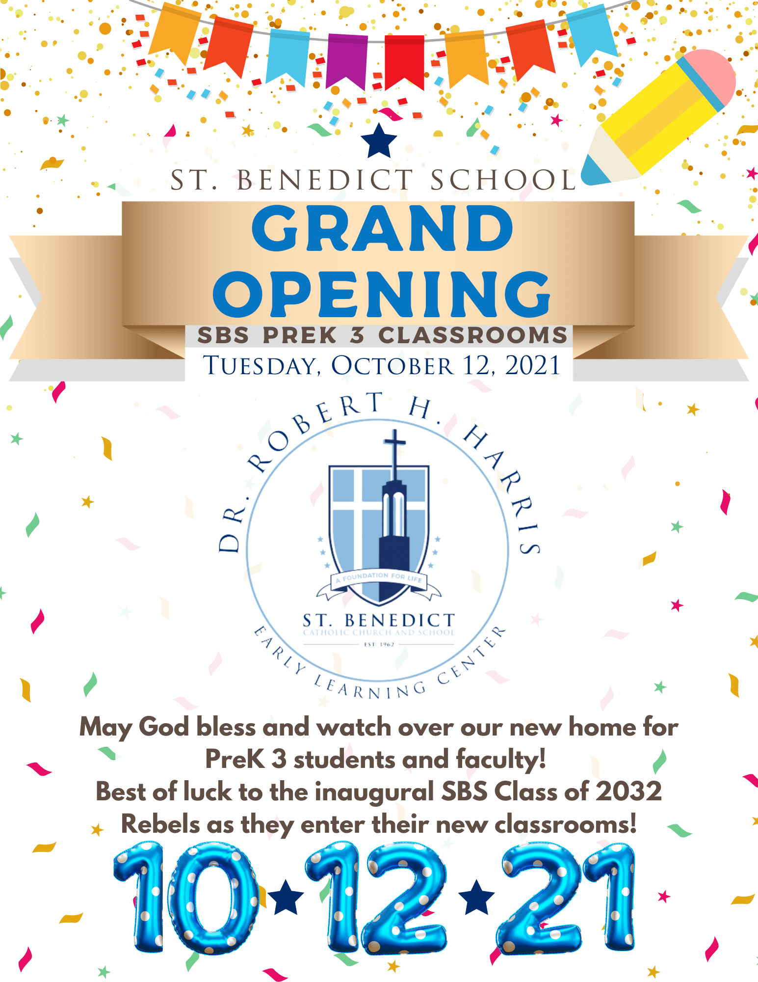 PreSchool Program PreK 3 & PreK 4 St. Benedict Catholic School